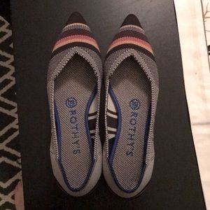 Rothy’s retired inverse stripe point shoes.